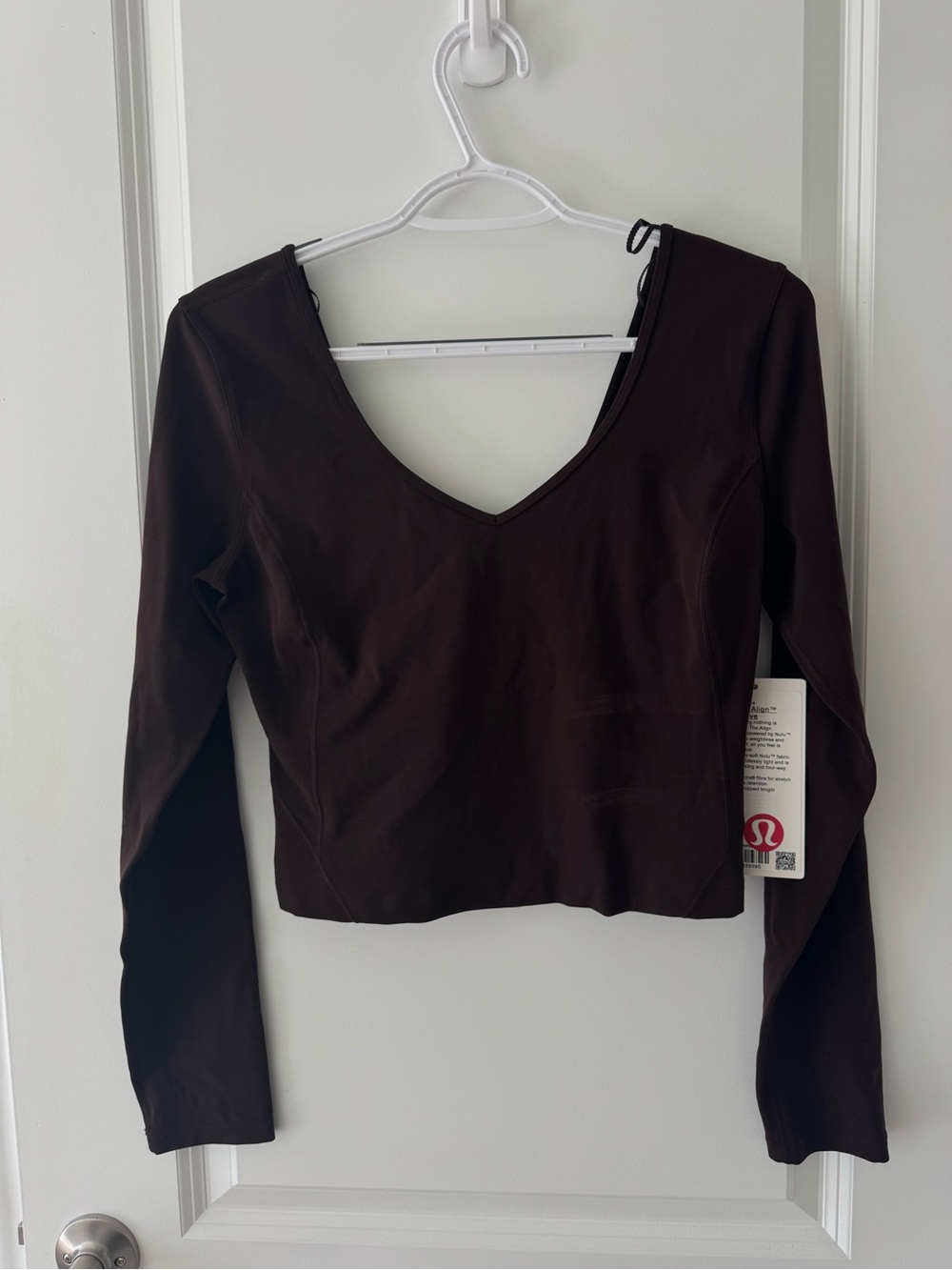 NWT lululemon align Long-Sleeve V-Neck Crop Top in French press
